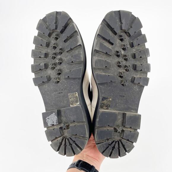 Jimmy Choo Clayton White Leather Chunky Platform Chelsea Boot women's IT 36.5 - Picture 10 of 11